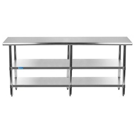 AMGOOD 18x84 Prep Table with Stainless Steel Top and 2 Shelves AMG WT-1884-2SH